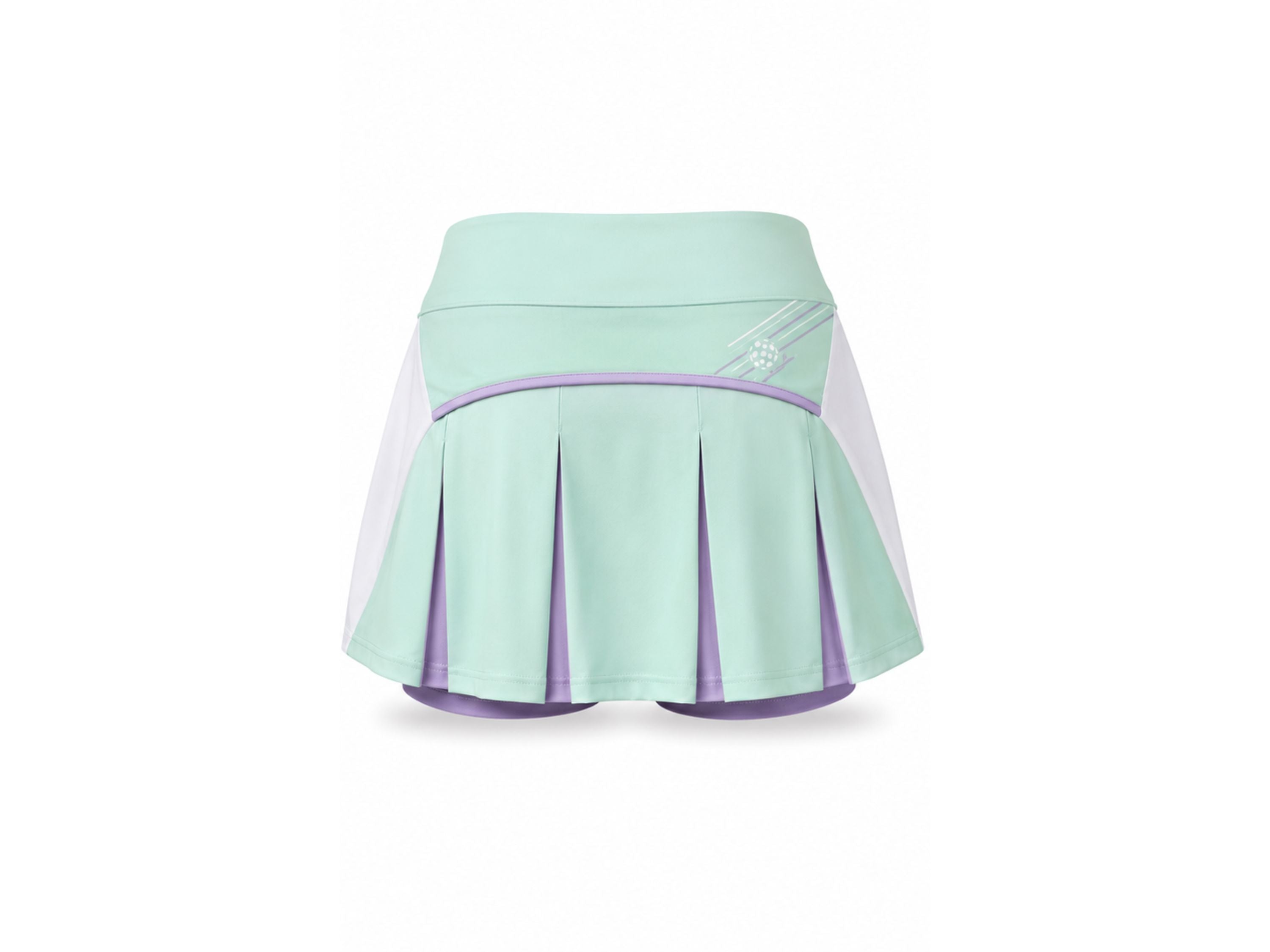 Custom Pickleball Skort | Wholesale Pickleball Team Skirt | Mint Green White Purple | Apparels Bridge