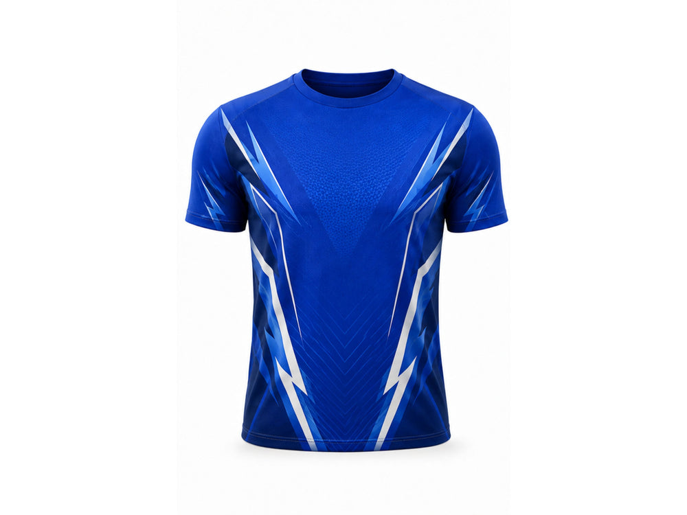 Wholesale Blue Powerlifting Jersey Short Sleeve Bulk, Low MOQ Team Strength Training Top front design preview