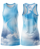 Custom Sky Blue & White Sublimated Basketball Dress