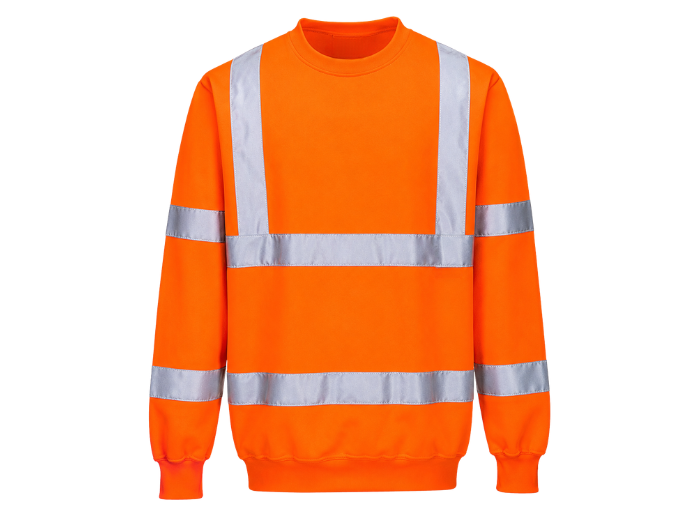 Railway Hi-Vis Sweatshirt Orange | B2B Low MOQ Railway Workwear Manufacturer front design preview