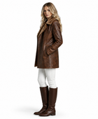 Women’s Vintage Brown Lambskin Leather Jacket Wholesale Custom Private Label Outerwear Manufacturer