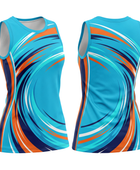 Custom Turquoise & Orange  Sublimated Basketball Dress