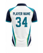 Custom White Cricket Shirt – Sublimated Short Sleeve Team Jersey for Wholesale Clubs