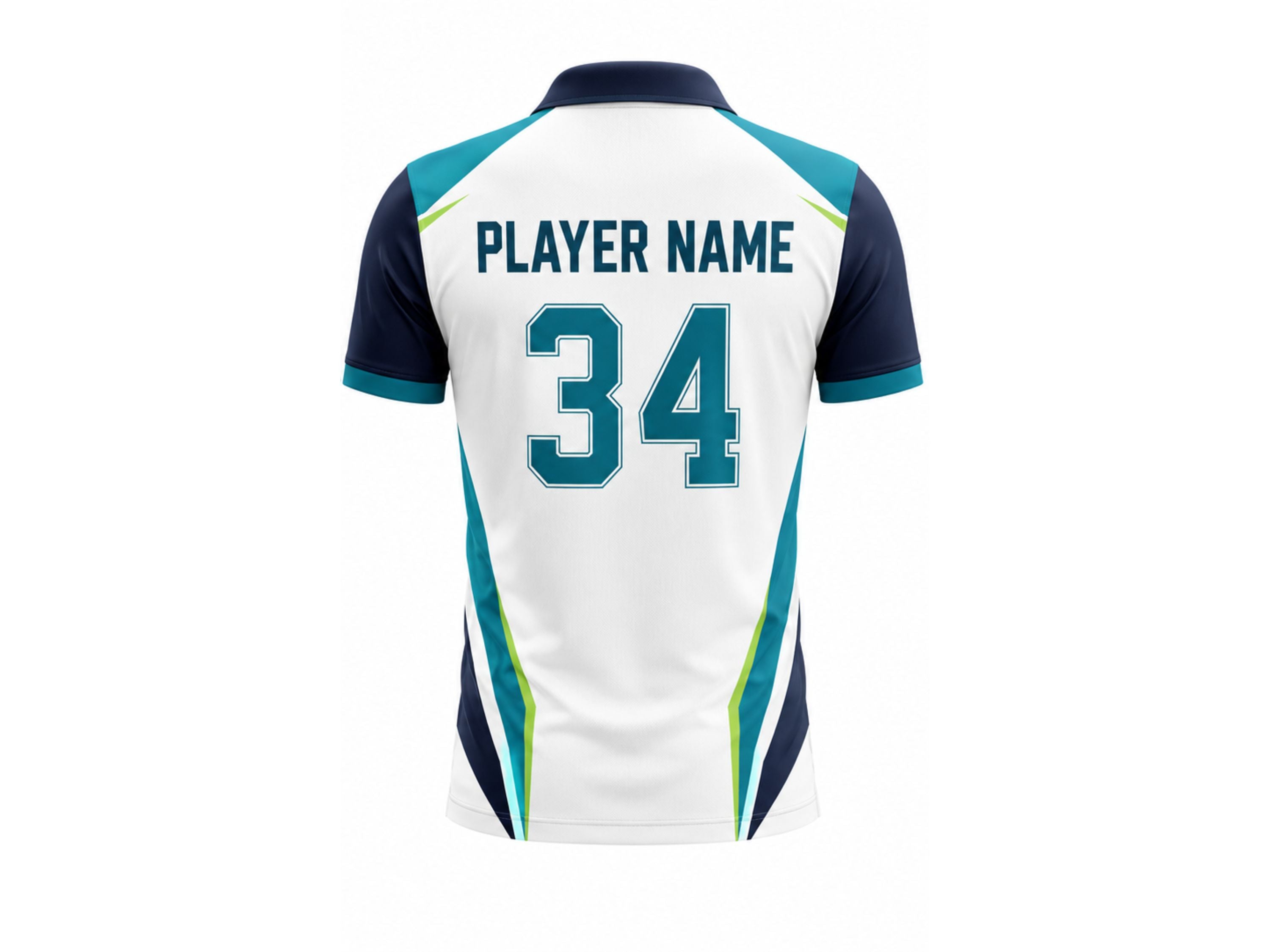 Custom White Cricket Shirt – Sublimated Short Sleeve Team Jersey for Wholesale Clubs