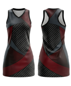 Custom Burgundy & Black Sublimated Basketball Dress