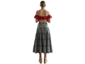 Wholesale Custom Acid Wash Denim Midi Skirt Manufacturer Private Label Tiered Cotton Skirt