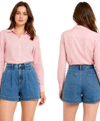 Custom Women’s Coronado Pleated Denim Blue Shorts B2B