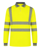 Railway Hi-Vis Long Sleeve Polo Shirt Yellow | B2B Low MOQ Railway Workwear Manufacturer