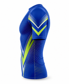 Custom Wrestling Compression Shirt | Wholesale Wrestling Team Shirt | Blue Lime Green White | Apparels Bridge