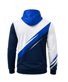 Custom White Navy Baseball Hoodie Jacket | Wholesale Team Warmup Outerwear