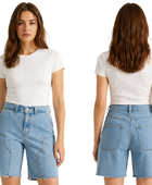 Custom Women’s Baggy Dad Utility Denim Blue Shorts