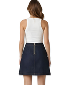 Wholesale Custom Pleated Denim Skort Manufacturer Private Label High Waist Jean Skort