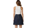 Wholesale Custom Pleated Denim Skort Manufacturer Private Label High Waist Jean Skort