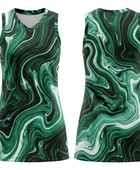 Emerald Green, Black & White Custom Sublimated Basketball Dress