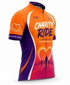 Custom Charity Ride Cycling Jersey | Wholesale Charity Event Bike Jersey | Orange Purple Pink | Apparels Bridge