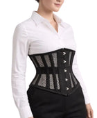 Black Mesh Underbust Corset Wholesale | Steel Boned Waist Cincher Corset Top Manufacturer