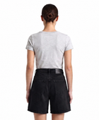 Wholesale Custom Black Denim Bermuda Shorts Manufacturer Private Label High Waist Shorts