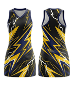 Custom Black, Yellow & Navy Sublimated Basketball Dress