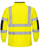 Railway Reflective Quarter-Zip Rugby Shirt Fluorescent Yellow and Black | B2B Low MOQ Railway Workwear Manufacturer