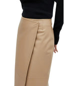 Women’s Lamb Leather Wrap Midi Skirt Wholesale | Custom Private Label Leather Skirt Manufacturer