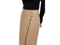 Women’s Lamb Leather Wrap Midi Skirt Wholesale | Custom Private Label Leather Skirt Manufacturer