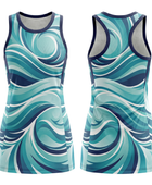 Custom Aqua, Navy & White  Sublimated Basketball Dress