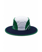 Custom Cricket Sun Hat – White Green Navy Team Headwear for Wholesale Clubs