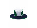 Custom Cricket Sun Hat – White Green Navy Team Headwear for Wholesale Clubs