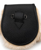 Fox Fur Semi Dress Sporran White with Stag Motif Flap | B2B Low MOQ