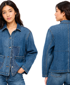 Custom Women’s Utility Blue Denim Jacket