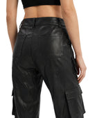 Women’s Black Leather Cargo Pants Wholesale | Custom Private Label Utility Trousers Manufacturer