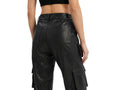 Women’s Black Leather Cargo Pants Wholesale | Custom Private Label Utility Trousers Manufacturer