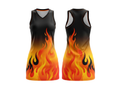 Black, Orange & Yellow Flame Custom Sublimated Basketball Dress