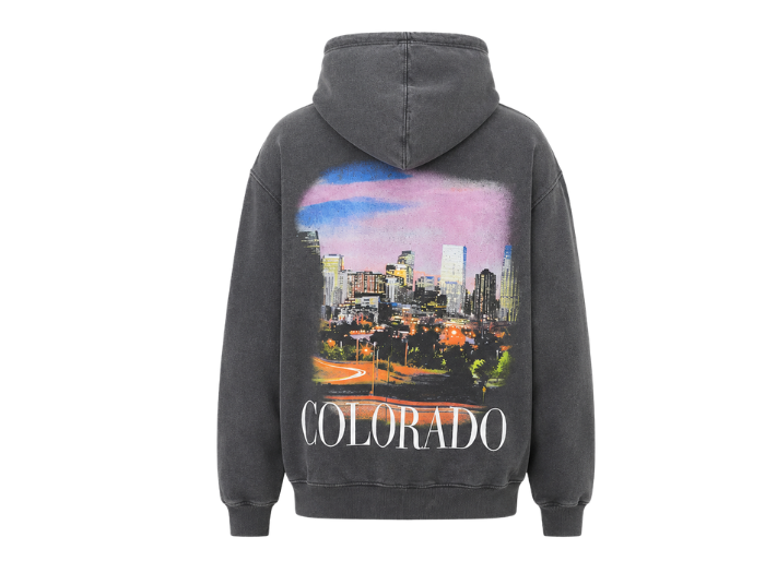 Custom Winter DTG Colorado Oversized Charcoal Grey Hoodies B2B