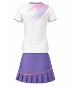 Custom White Purple Badminton Warm-Up Set – Shirt and Skirt Teamwear
