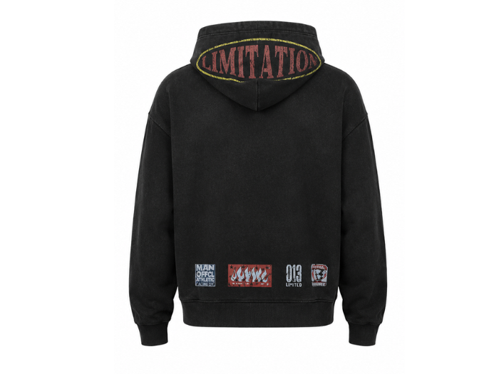 Custom Winter DTG Oversized Black Hoodie B2B