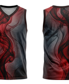 Custom Sublimated Basketball Jersey Red Black Smoke Design | Wholesale Basketball Jersey Manufacturer