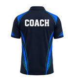 Custom Navy Football Coach Jersey – Short Sleeve Soccer Coach Polo for Clubs