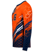 Custom Handball Goalkeeper Jersey – Orange Navy Long Sleeve Teamwear for Wholesale Buyers