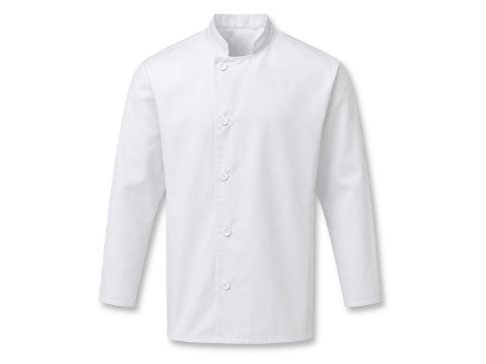 Long Sleeve Chef Jacket White | B2B Low MOQ Hospitality Workwear Manufacturer front design preview