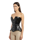 Black PVC Overbust Corset Wholesale | Glossy Gothic Bustier Corset Manufacturer