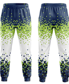 Navy Blue, Lime Green & White Custom Basketball Sublimated Bottoms