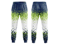 Navy Blue, Lime Green & White Custom Basketball Sublimated Bottoms