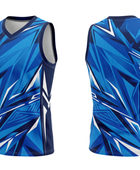 Custom Sublimated Basketball Jersey Blue Black Abstract Design | Wholesale Basketball Jersey Manufacturer