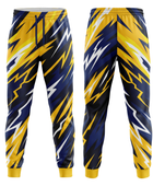 Navy Blue, Yellow, Black & White Custom Basketball Sublimated Bottoms