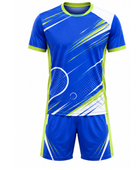 Blue & Lime Squash Uniform – Bulk Team Jersey & Shorts, Low MOQ, Wholesale Performance Set