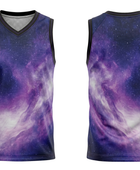 Custom Sublimated Basketball Jersey – Purple Galaxy Design | Wholesale Manufacturer
