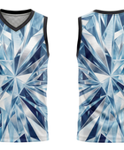 Custom Sublimated Basketball Jersey – Ice Blue Crystal Design | Wholesale Manufacturer