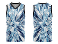 Custom Sublimated Basketball Jersey – Ice Blue Crystal Design | Wholesale Manufacturer