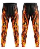 Black, Orange, Yellow & Red Flame Custom Basketball Sublimated Bottoms